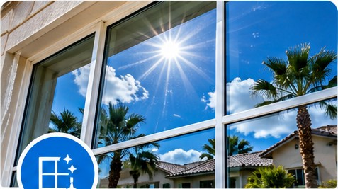 Sparkling clean exterior window